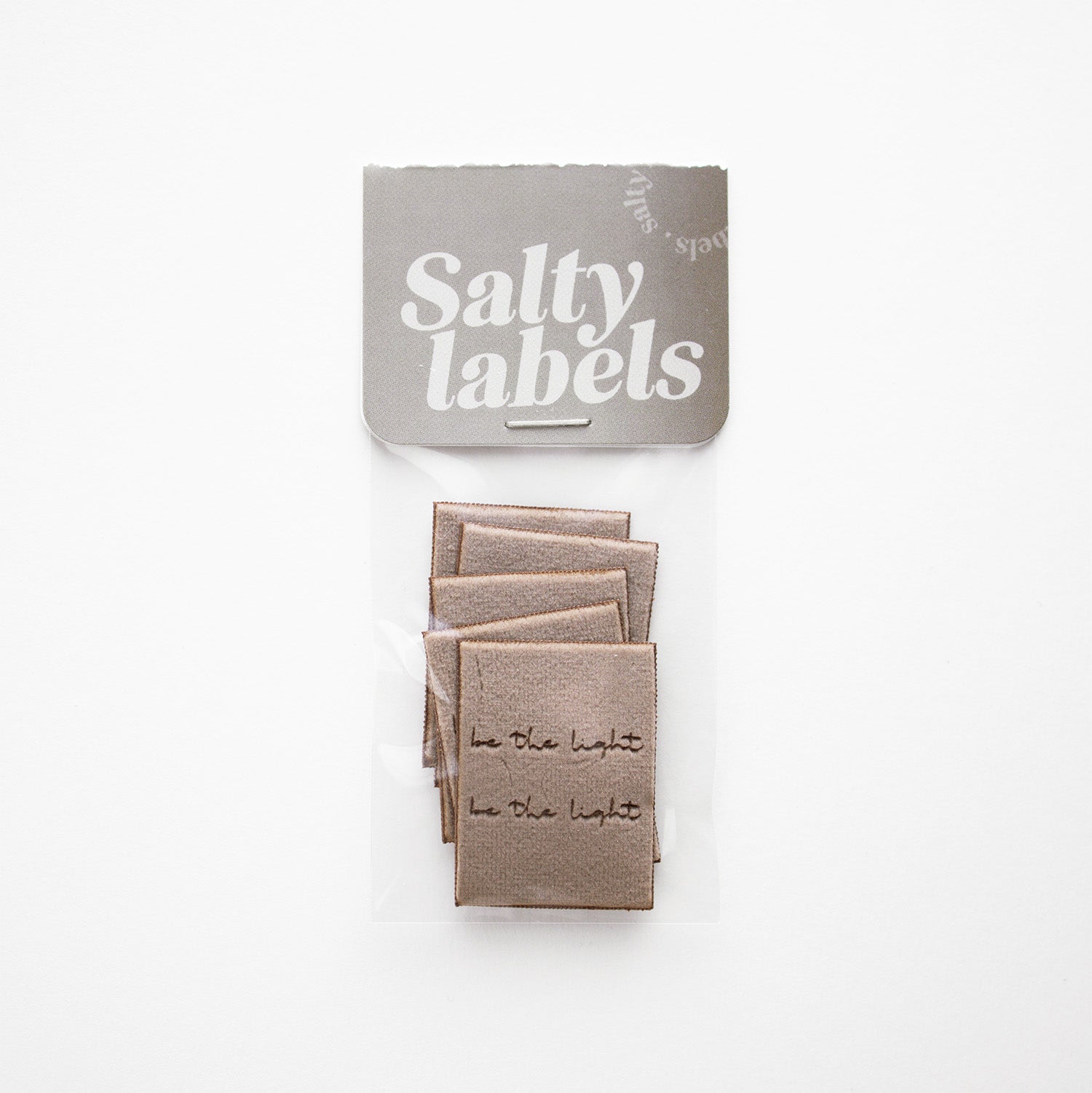 Dubbelvikt sammetsmärke - Be the Light - 5-pack