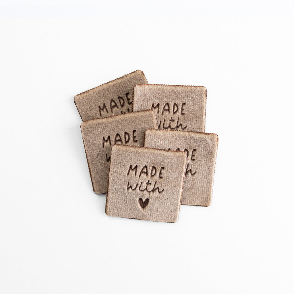 Sammetsmärke - Made with Love - 5-pack